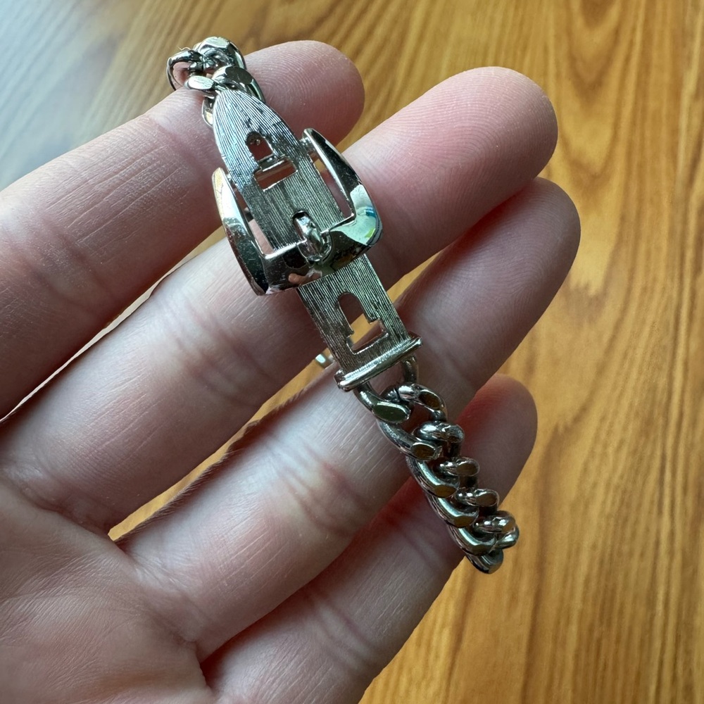 Avon Silver Chain Bracelet with Buckle Design